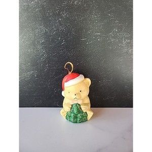 Vintage Teddy Bear Bell Christmas Ornament
